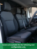 RENAULT TRAFIC VAN X82 (SINGLE TURBO - WITH AIRBAGS) CANVAS, DENIM, CAMO SEAT COVERS - 04/2015+