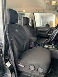 NX Pajero GLX front black canvas seat covers