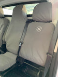 trafic van seat covers with access to passenger under seat storage