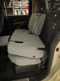 2019 nissan titan foam backed canvas seat covers - rears with squab folded down