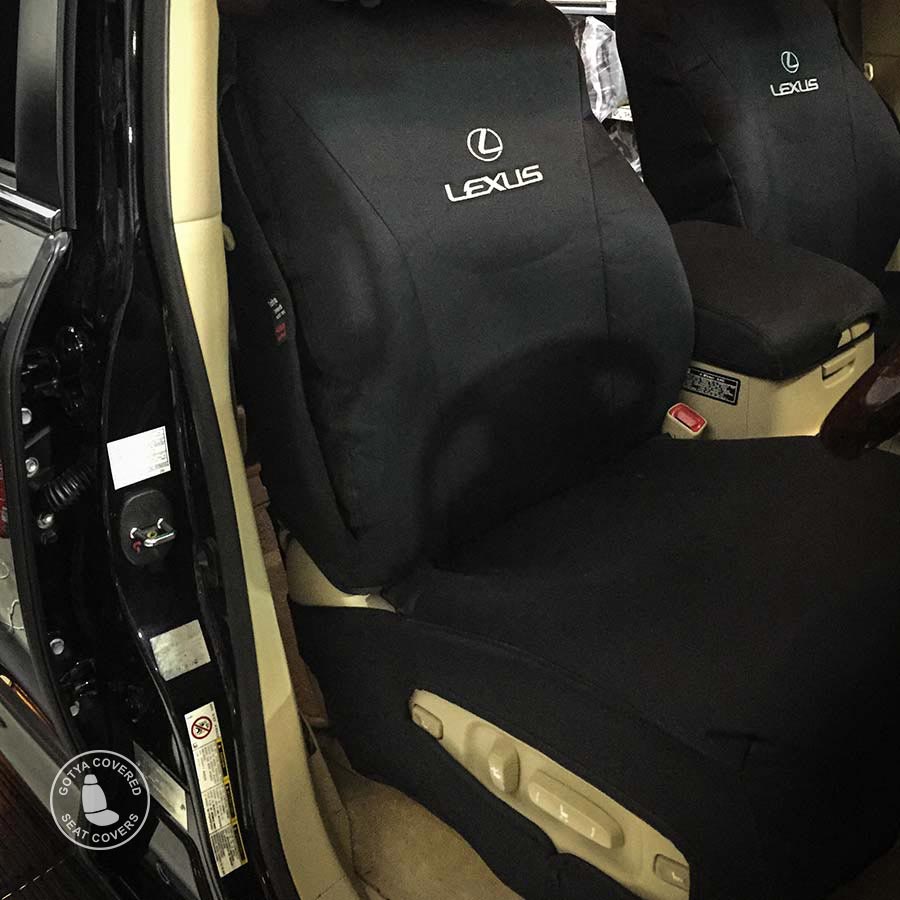 Black denim seat covers front driver seat