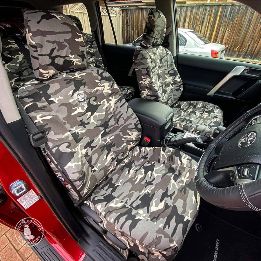 Grey camo seat covers fronts